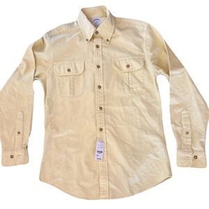 Brooks Brothers Regent Fit Yellow Flannel Button Down Shirt Men’s Small NWT